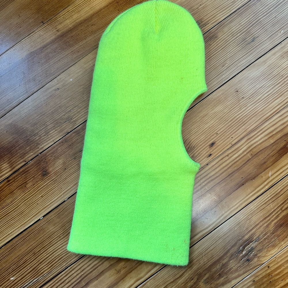Neon Green Knit Balaclava
